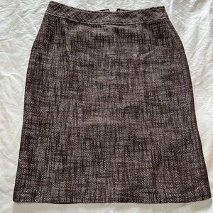 TALBOTS Brown & Cream Tweed Pencil Skirt size 4